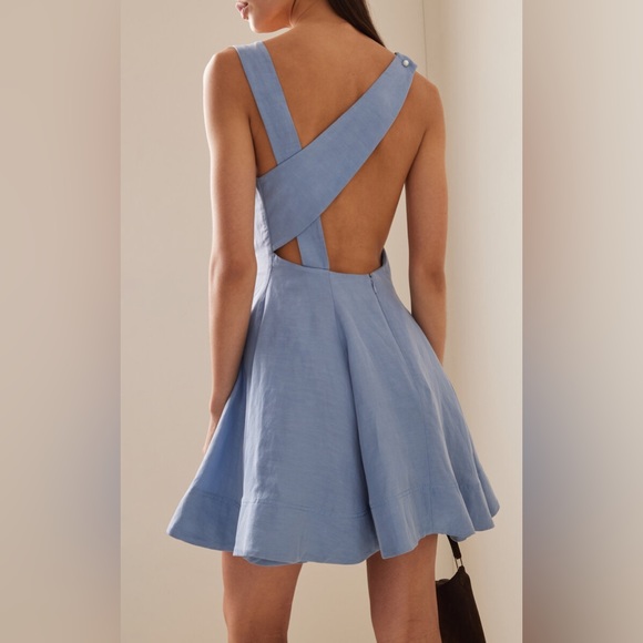 AJE Liberty Asymmetric Linen-Blend Mini Dress - Picture 3 of 9